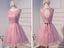 Sexy Open Back Pink Beaded Cute Homecoming Prom Dresses, Asequibles vestidos de baile de fiesta corta, vestidos perfectos de bienvenida a casa, CM303