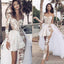 Unique See Through Short One Shoulder Long Sleeve Wedding Dresses,WD734