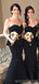 Novia negro sirena oro Blet largo vestidos de dama de honor baratos en línea, WG680