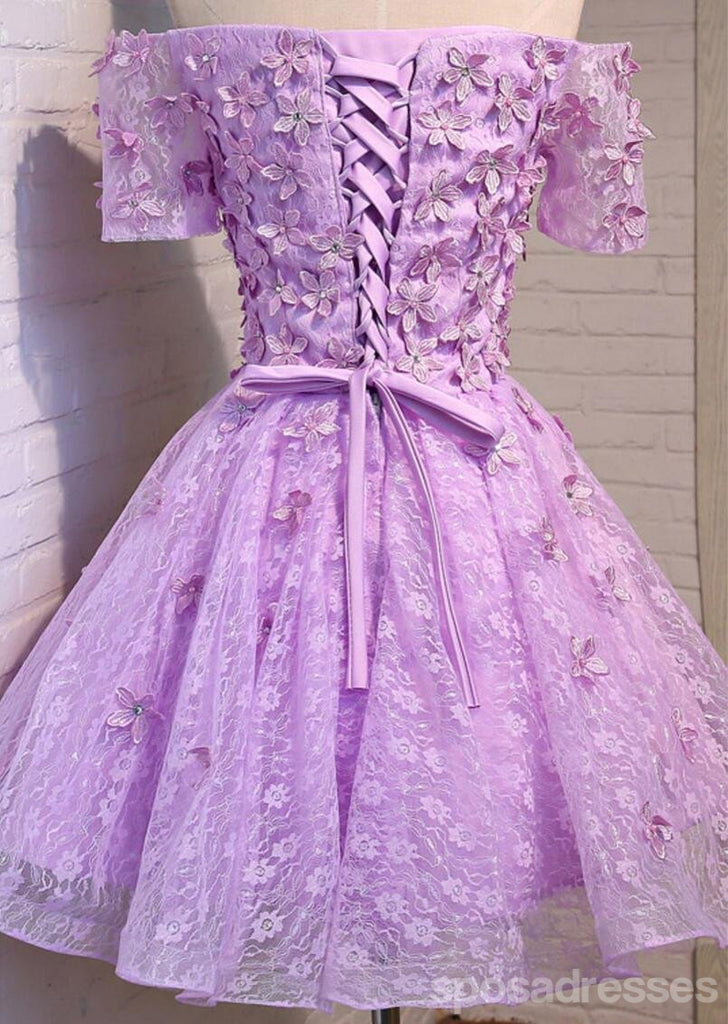 Dos correas cordón de lila adornado con cuentas ven a través de vestidos de la fiesta de promoción de regreso, vestidos de la fiesta de promoción del partido cortos económicos, vestidos de regreso perfectos, CM299