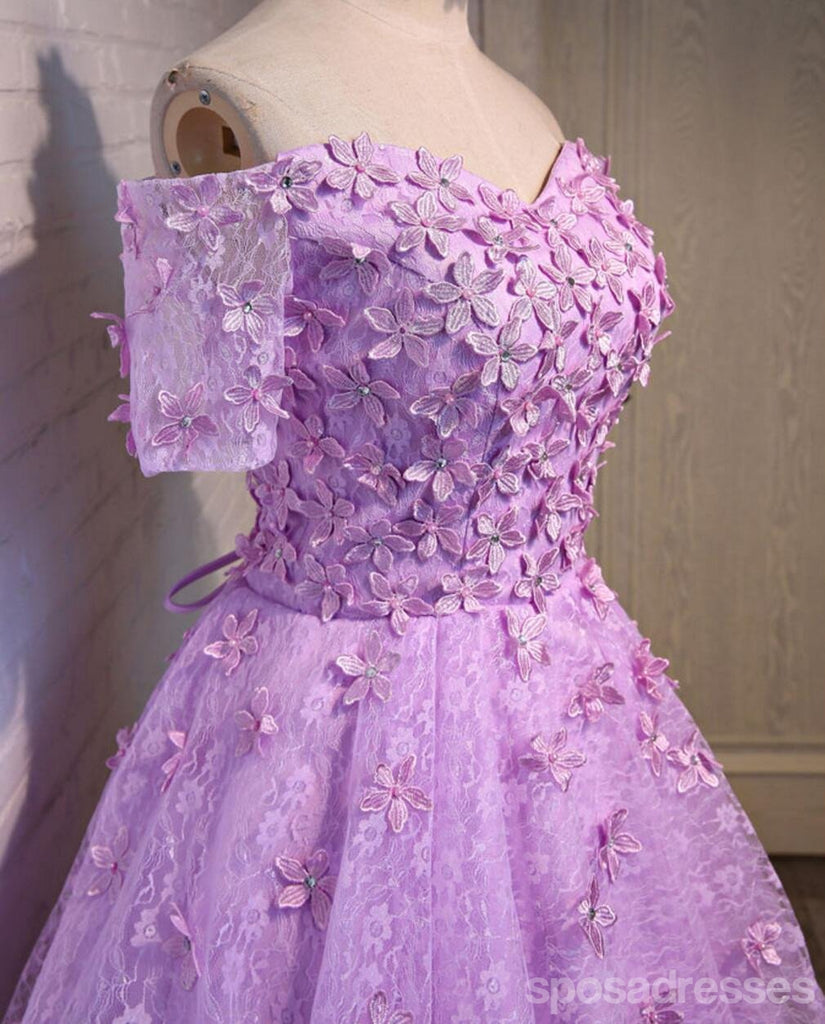 Dos correas cordón de lila adornado con cuentas ven a través de vestidos de la fiesta de promoción de regreso, vestidos de la fiesta de promoción del partido cortos económicos, vestidos de regreso perfectos, CM299