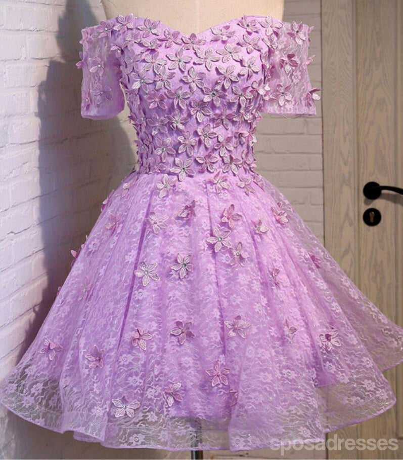 Dos correas cordón de lila adornado con cuentas ven a través de vestidos de la fiesta de promoción de regreso, vestidos de la fiesta de promoción del partido cortos económicos, vestidos de regreso perfectos, CM299