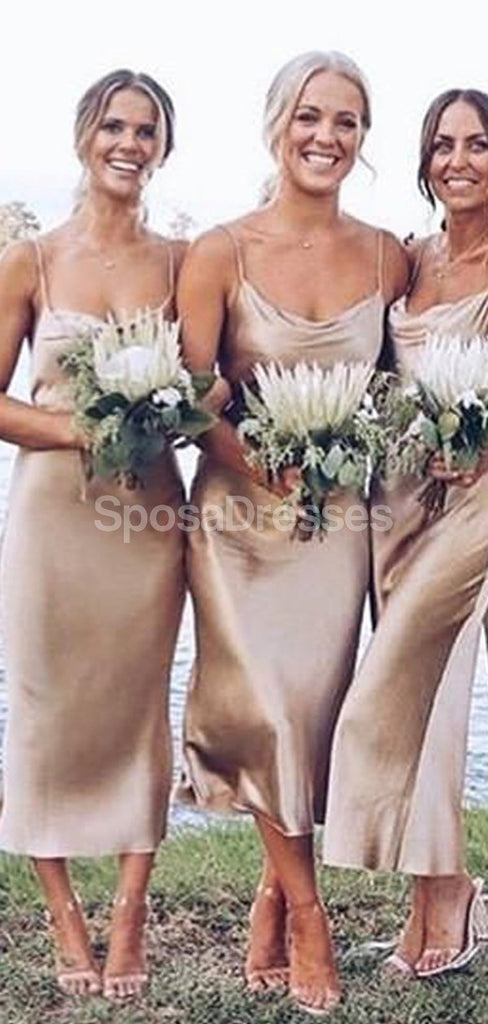 Espagueti baratos atan vestidos de la dama de honor simples cortos con correa vestidos de damas de honor en línea, baratos, WG717