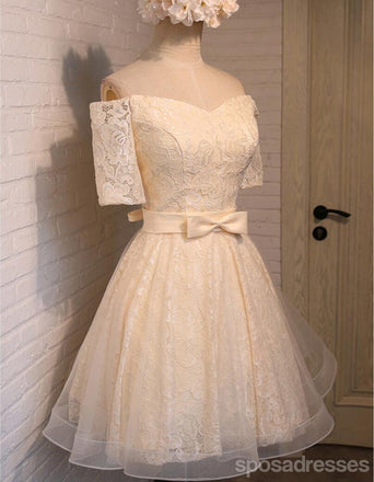 Off Shoulder Lace Cute Homecoming Prom Dresses, Affordable Short Party Prom Dresses, Perfect Homecoming Dresses, CM309