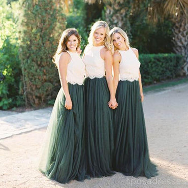 Laço Popular Saia de Tulle Verde Uma Linha de Vestidos De Dama de Honor personalizados, Vestido De Dama de Honor De Tule único barato, Bd122