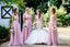 Vestidos de dama de honor largos baratos de lila de gasa mal combinados en línea, WG243