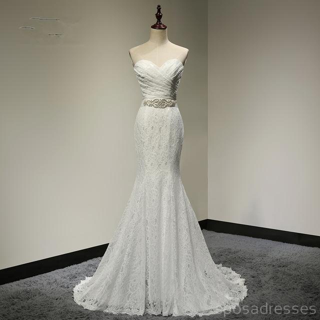Vestidos de novia baratos de sirena de encaje de novia en línea, vestidos de novia baratos, WD496