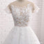 See Through Short Sleeve A Line Lace Wedding Bridal Dresses, Custom Made Wedding Dresses, Affordable Wedding Bridal Gowns, WD241