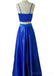 Vestidos de fiesta de noche largos baratos y sexy de dos piezas azules sencillos, vestidos baratos de Sweet 16, 18375