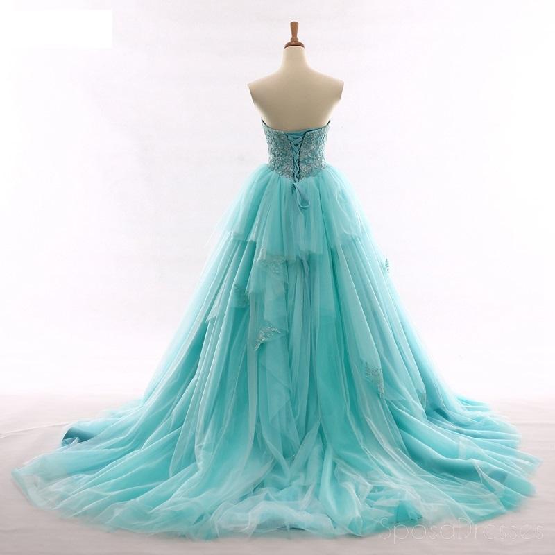 Tiffany azul A-line encaje barato largo tarde vestidos de fiesta, barato personalizado dulce 16 vestidos, 18516