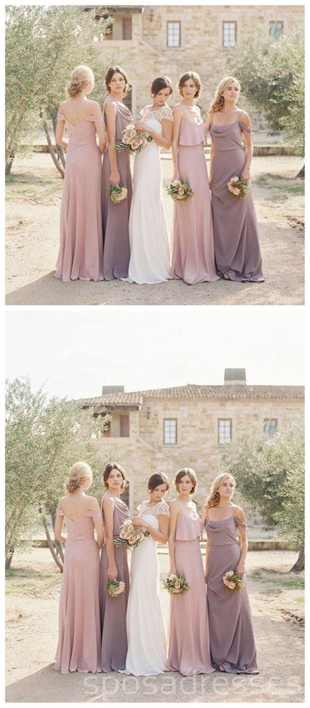 Chiffon Mimsatched Vestidos largos de dama de honor baratos en línea, WG204