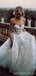 Spaghetti correas de espalda baja ver a través de encaje A-line vestidos de novia en línea, barato vestidos de novia únicos, WD593