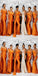 Mismatched Burnt Orange Mermaid Cheap Long Bridesmaid Dresses,WG1451