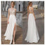 Schöne Weiße Seite Split Prom Kleid, Hinten Offen Charmante Brautjungfer Kleider, WD0190