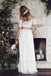 Vestidos de novia de encaje de manga larga de dos piezas sexy en blanco en línea, WD360