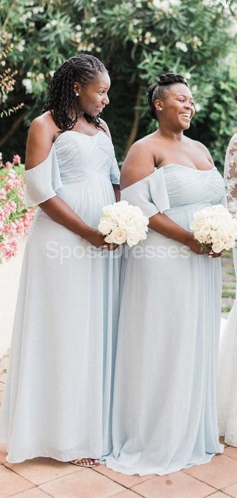 Tiffany Blue Chiffon Vestidos largos baratos de la dama de honor en línea, vestidos baratos de las damas de honor, WG722