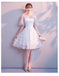 Sweet Off White Lace Vestidos de regreso a casa baratos en línea, vestidos de baile cortos baratos, CM775