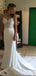 Espagueti atan trajes de novia de la sirena sin espalda atractivos con correa vestidos nupciales en línea, baratos, WD617