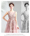 Floral A-line Pink Jewel Long Party Prom Dresses, Cheap Dance Dresses,12542