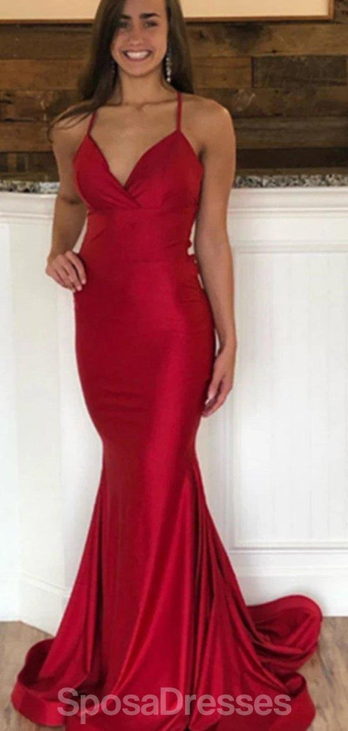 Sirena atractiva simple vestidos de la fiesta de promoción de la tarde largos baratos rojo oscuro, vestidos de la fiesta de promoción del partido de la tarde, 12191