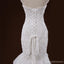 Cordón de la sirena del escote del amor cola larga vestidos nupciales de boda lujosos, trajes de novia hechos a la medida, vestidos nupciales de boda económicos, WD246