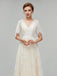 Champagne de manga corta de encaje una línea de vestidos de novia baratos en línea, vestidos de novia baratos, WD561