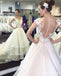 Encaje Cap mangas ver a través de la falda de organza Una línea de vestidos de novia en línea, WD367
