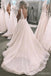 Vestidos de novia baratos de una línea de encaje con cuello en V sin respaldo en línea, vestidos de novia baratos, WD614