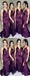 Púrpura Laterales de la abertura de Sirena Barato en el Largo Vestidos de Dama de honor en Línea, WG285