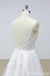 Cordón sin espalda elegante V tul del cuello alinea trajes de novia baratos en línea, WD390