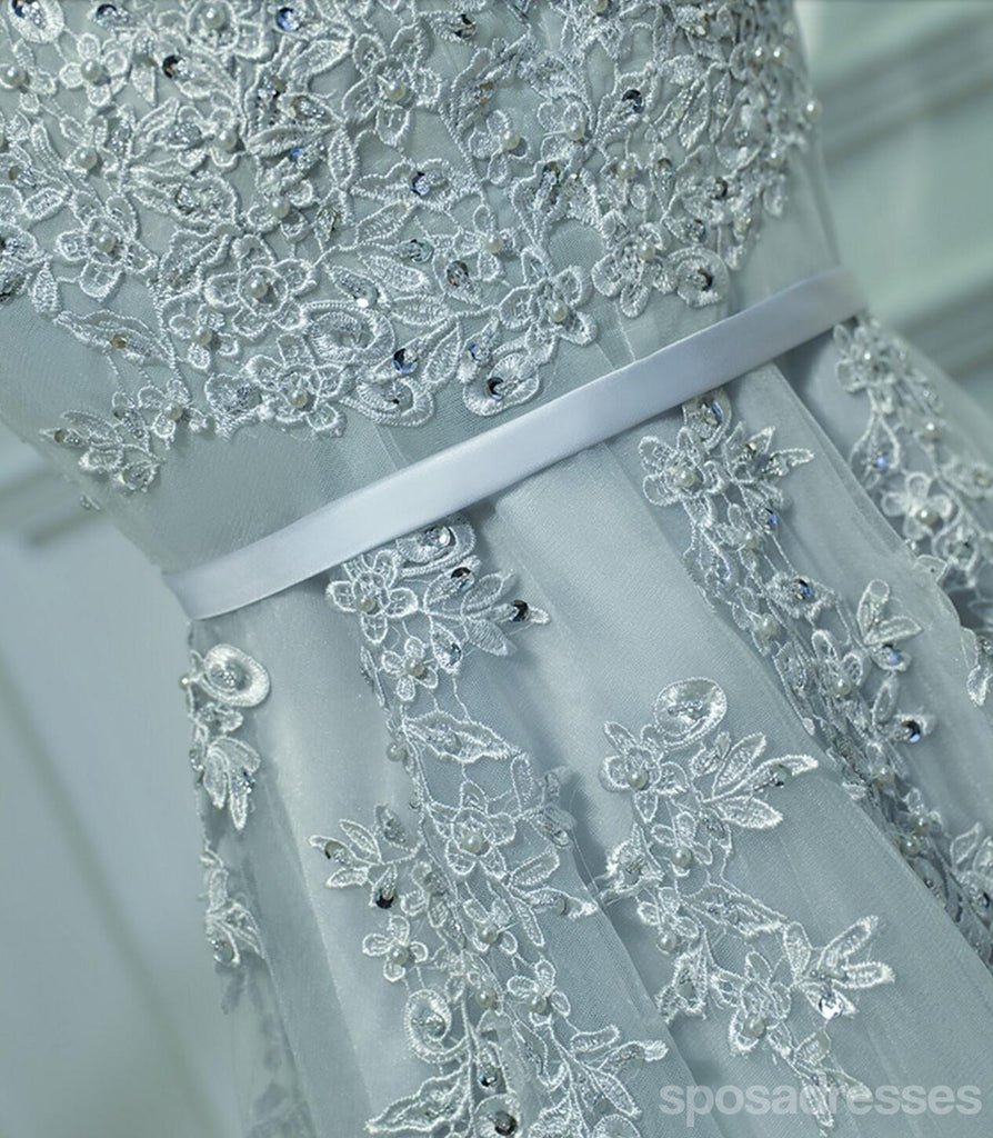 Lindo Encaje Gris Escote en v Corto Regreso a casa vestidos de fiesta, Vestidos Asequibles Corsé de nuevo de Fiesta Corto vestidos de fiesta, Vestidos Perfectos Vestidos de Regreso a casa, CM247