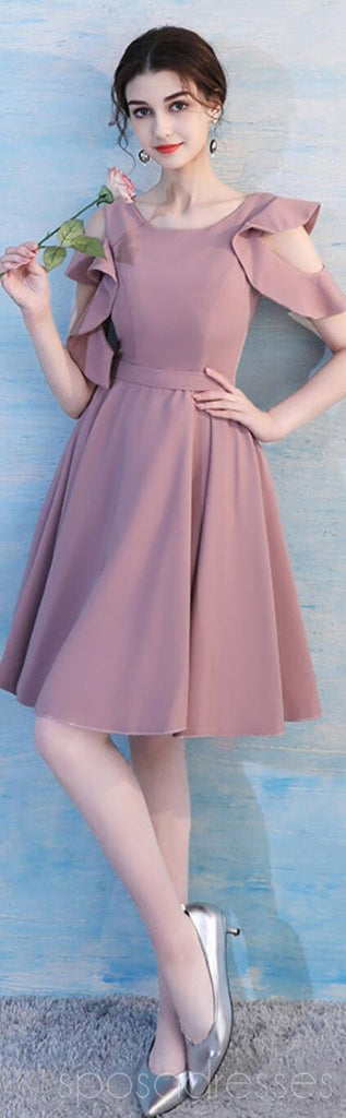 Dama de honor barata simple descoordinada corta rosada polvorienta única se viste en línea, WG511