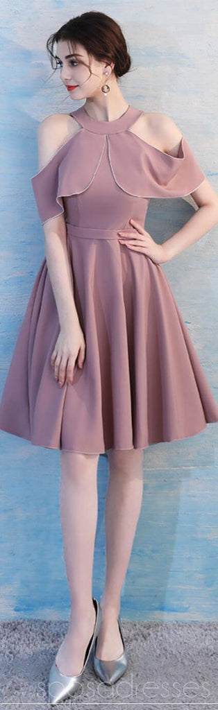 Dama de honor barata simple descoordinada corta rosada polvorienta única se viste en línea, WG511