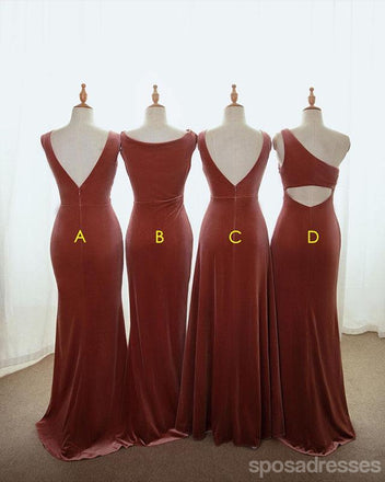 Mismatched Mermaid Dusty Rose Cheap Long Bridesmaid Dresses Online,WG1155