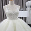 Cordón de la ventaja trajes de novia del tul del marfil del diseño únicos, vestido nupcial magnífico, WD0074