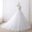 Cap mangas blanco scoop encaje vestidos de novia en línea, vestidos de novia baratos, WD509