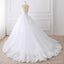 Cap mangas blanco scoop encaje vestidos de novia en línea, vestidos de novia baratos, WD509