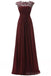 Open Back See Through Burgundy Lace Cheap Long Bridesmaid Dresses, WG295