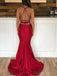 Sirena atractiva simple vestidos de la fiesta de promoción de la tarde largos baratos rojo oscuro, vestidos de la fiesta de promoción del partido de la tarde, 12191