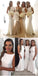 Vestidos de dama de honor blancos elegantes y simples de la sirena de las mujeres elegantes y largas del banquete de boda, WG79
