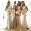Vestidos de dama de honor blancos elegantes y simples de la sirena de las mujeres elegantes y largas del banquete de boda, WG79