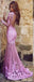 Vestidos largos del baile de fin de curso del partido del cordón de la sirena de la lila de la manga, vestidos largos baratos del baile de fin de curso, PD1702