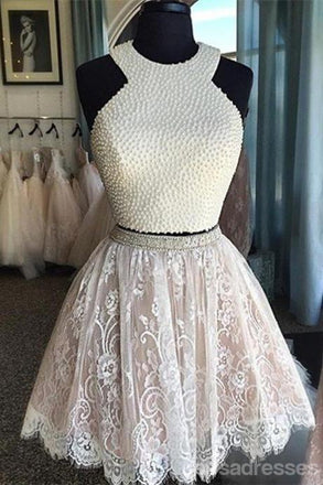 Dos blusa de Perlas de la falda del Cordón del Cabestro de Piezas atractiva vestidos de la fiesta de promoción de regreso Monos, CM0010