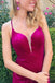 Sexy Hot Pink de Cuello V vestido de Sirena de Noche Largos vestidos de fiesta, Vestidos 17522