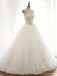 Ver a través de cuello en V una línea de encaje largos vestidos de novia de boda baratos personalizados, WD300