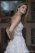 Spaghetti correas de espalda baja ver a través de encaje A-line vestidos de novia en línea, barato vestidos de novia únicos, WD593