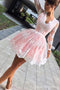 Vestidos de baile de bienvenida rosa de encaje de manga larga, vestidos de baile de fiesta corta asequibles, vestidos de cóctel perfectos, CM364