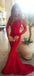 Rojo de Manga Larga de Encaje de Sirena vestidos de fiesta, Vestidos de manga Larga de Noche, Vestidos de Fiesta, 17008
