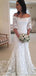 Fuera del hombro Encaje Mangas cortas Vestidos de novia baratos en línea, Vestidos de novia baratos, WD549