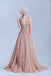 Profundo Escote en V de Encaje vestidos de fiesta, Vestidos rosa empolvado Vestido de fiesta Una línea de Noche, vestidos de fiesta, Vestidos 17009